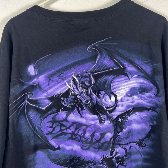 🔥💀 Vintage 2002 LIQUID BLUE Purple  Dragons AOP Horror Tee 3XL - SUPER RARE!! - Picture 6 of 9